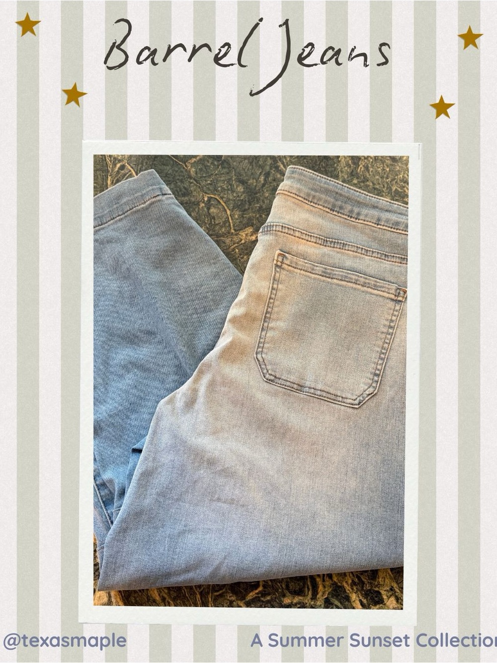 Light Wash Denim Barrel Jeans